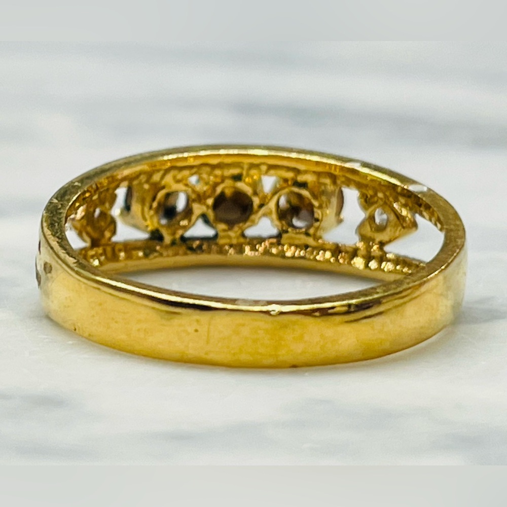 Vintage Sample Mother’s Ring Gold Plated Brass Size 6 Birthstone Style - Picture 7 of 13